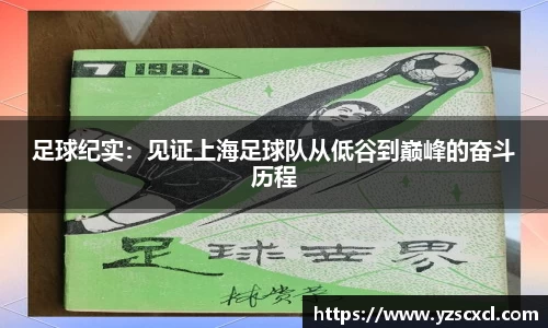 足球纪实：见证上海足球队从低谷到巅峰的奋斗历程