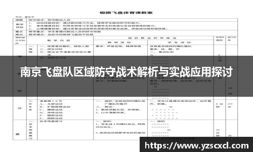 南京飞盘队区域防守战术解析与实战应用探讨